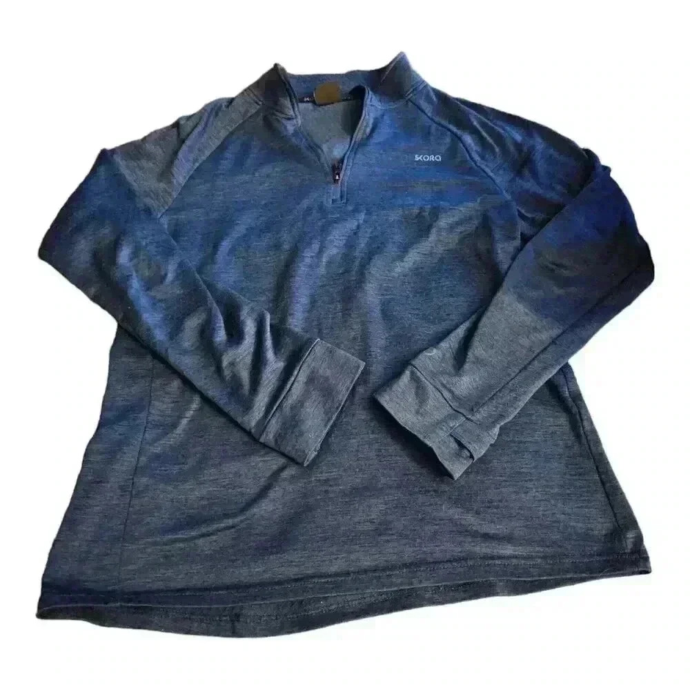 Skora Pullover Men's Small Blue Pullover 1/4 Zip Shirt Top Qwick Dry